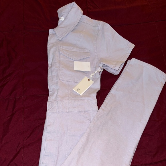 GOOD AMERICAN Denim Fit For Success Jumpsuit In Lilac Size 3 - Picture 3 of 3